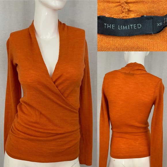 XS Limited Long Sleeve V-Neck Wrap Style Sweater - Picture 8 of 8
